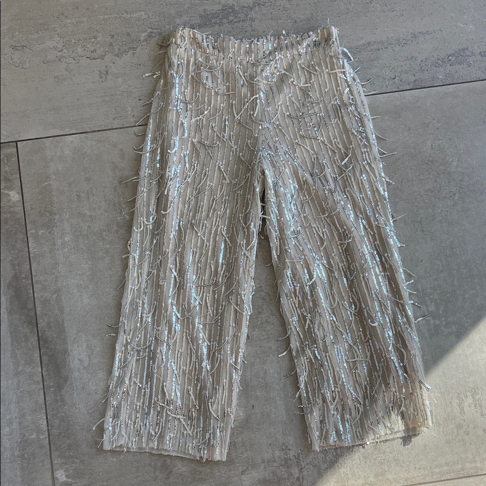 Zara Cream Sequin Kids Bottoms